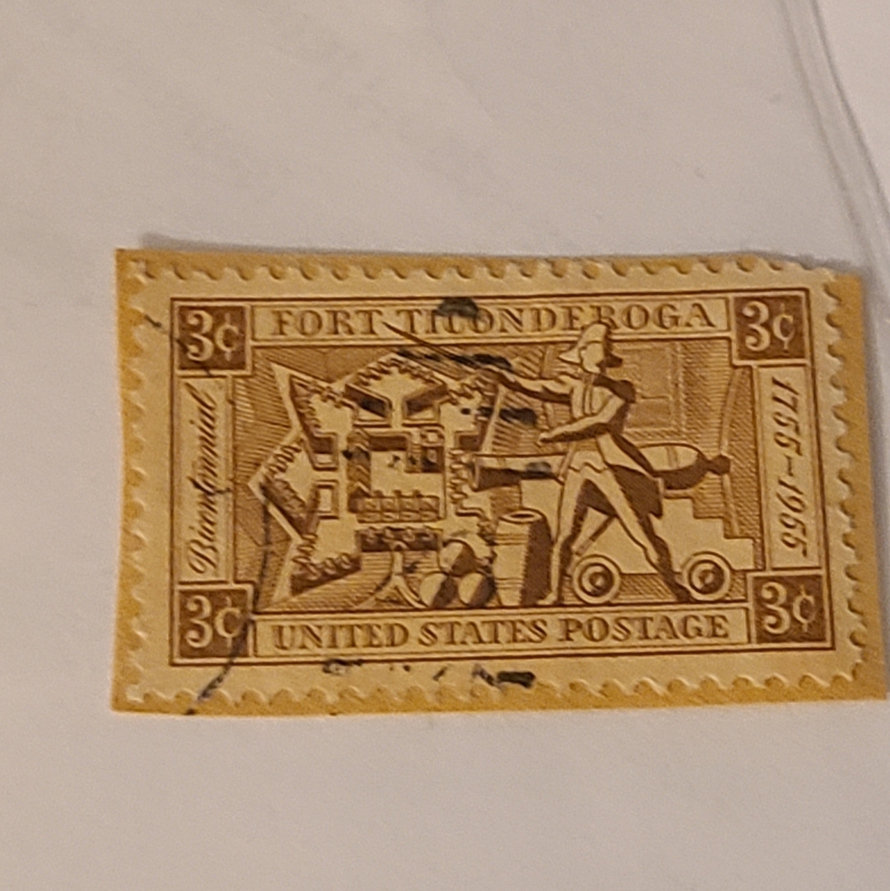 Vintage Fort Ticonderoga Postage Stamp 3 Cent Collectible